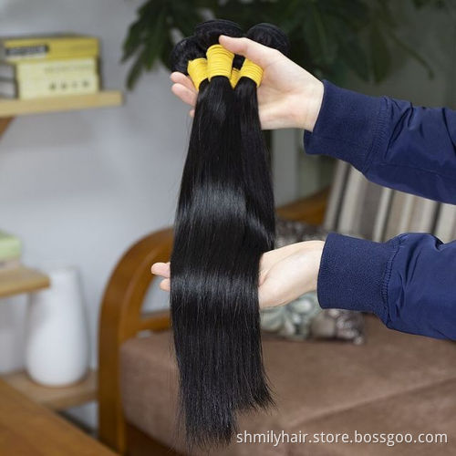 Wholesale Raw Indian Temple Hair 100% Human Hair Extension Bundle, Double Drawn Cuticle Aligned Mink Raw Virgin Human Hair